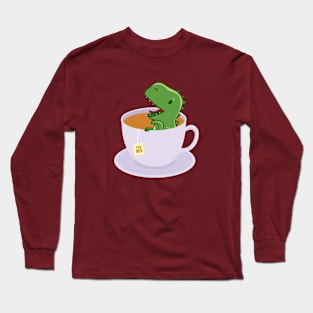 Tea Rex Funny Dinosaur Long Sleeve T-Shirt